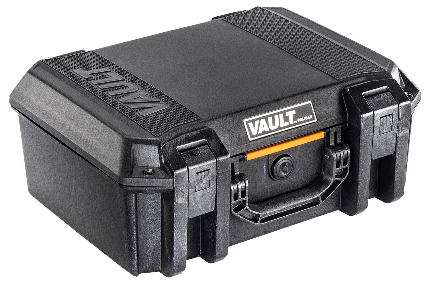 Pelican VCV300 Vault Case Large Size made of Polymer with Black Finish, Heavy Duty Handles, Foam Padding & 2 Push Button Latches 16" L x 11" W x 6.50" D Interior Dimensions