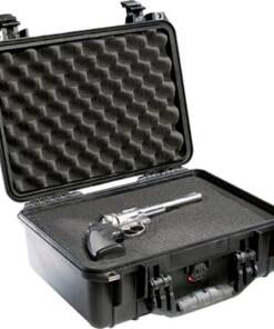 Pelican 1450 Protector Case made of Polypropylene with Black Finish, Foam Padding, Over-Molded Handle, Stainless Steel Hardware & Double Throw Latches 14.66" L x 10.24" W x 6.12" D Interior Dimensions