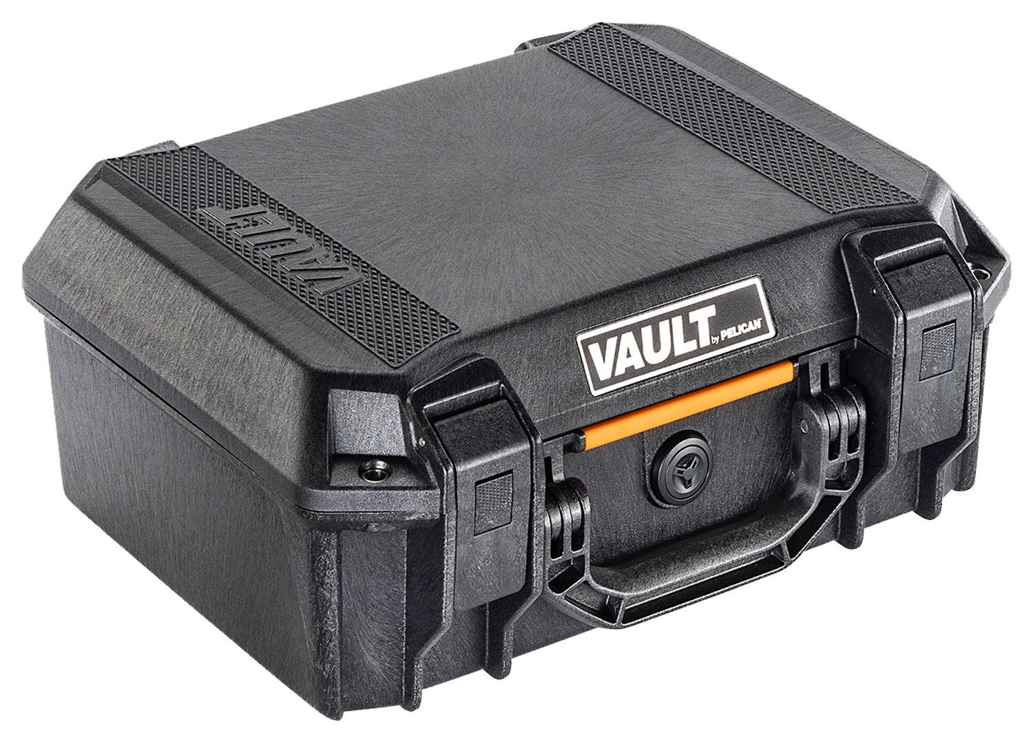Pelican VCV200 Vault Case Medium Size made of Polymer with Black Finish, Heavy Duty Handles, Foam Padding & 2 Push Button Latches 14" L x 10" W x 5.50" D