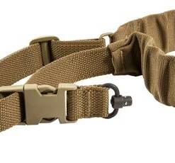 Blue Force Gear UDC200BGPBCB UDC Sling made of Coyote Tan Cordura with 35"-55" OAL, 2" W, Padded Bungee Single-Point Design & Push Button Adaptor for AR Platform