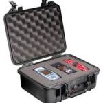 Pelican 1400 Protector Case made of Polypropylene with Black Finish, Foam Padding, Over-Molded Handle, Stainless Steel Hardware & Double Throw Latches 11.81" x 8.87" W x 5.18" D Interior Dimensions