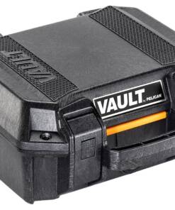 Pelican VCV100 Vault Case Small Size made of Polymer with Black Finish, Heavy Duty Handles, Foam Padding & 2 Push Button Latches 11" L x 8" W x 4.50" D Interior Dimensions