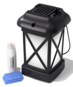 Thermacell MR9W Patio Shield Lantern Cambridge Black Effective 15 ft Odorless Scent Repels Mosquito Effective Up to 12 hrs