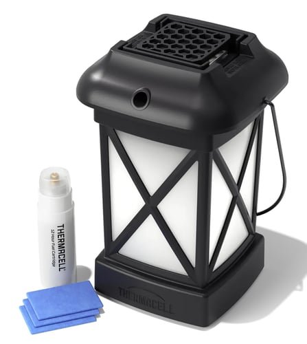 Thermacell MR9W Patio Shield Lantern Cambridge Black Effective 15 ft Odorless Scent Repels Mosquito Effective Up to 12 hrs