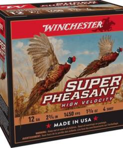 Winchester Ammo X12PHV4 Super Pheasant High Velocity High Brass 12Gauge 2.75" 1 3/8oz 4Shot 25 Per Box/10 Case