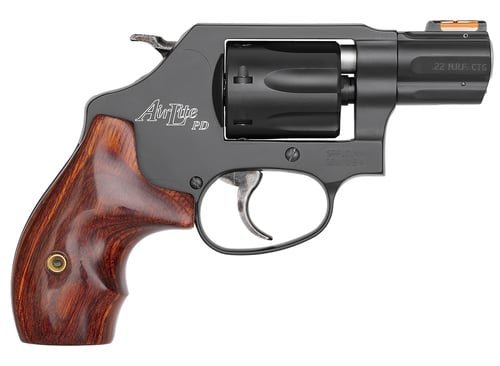 Smith & Wesson 160228 Model 351 Personal Defense 22 WMR 7 Shot 1.88" Black Stainless Steel Barrel, Black Aluminum Cylinder & J Frame, HiViz Fiber Optic Orange Front Sight