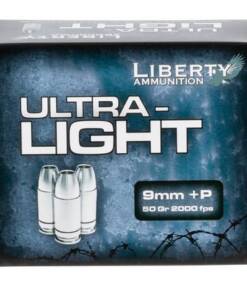 Liberty Ammunition LAUL9052 Ultra-Light 9mmLuger+P 50gr Lead Free Fragmenting Hollow Point 20 Per Box/10 Case