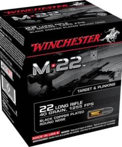 Winchester Ammo S22LRT M-22 22LR 40gr Black Copper Plated Round Nose 1000 Per Bx/2 Case *Bulk