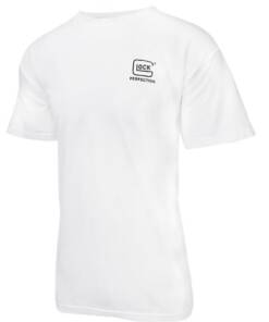 Glock AA75106 Carry With Confidence White Cotton Short Sleeve Small