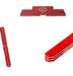 Cross Armory CRG4OKRD 3 Piece Kit Extended Compatible w/Glock Gen4 Red Anodized Steel/Aluminum Pisto