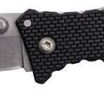 Cold Steel CS7DS Recon 1 Micro 2" Folding Spear Point Plain Stonewashed 4034 SS Blade/ Black Griv-Ex Handle Includes Pocket Clip