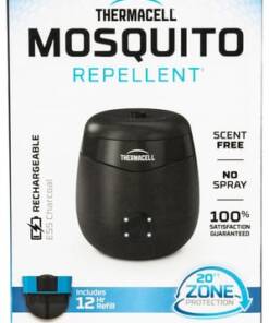 Thermacell E55X E-Series Rechargeable Repeller Charcoal Gray Effective 20 ft Odorless Scent Repels Mosquito Effective Up to 12 hrsThermacell E55X E-Series Rechargeable Repeller Charcoal Gray Effective 20 ft Odorless Scent Repels Mosquito Effective Up to 12 hrs