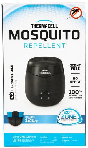 Thermacell E55X E-Series Rechargeable Repeller Charcoal Gray Effective 20 ft Odorless Scent Repels Mosquito Effective Up to 12 hrsThermacell E55X E-Series Rechargeable Repeller Charcoal Gray Effective 20 ft Odorless Scent Repels Mosquito Effective Up to 12 hrs