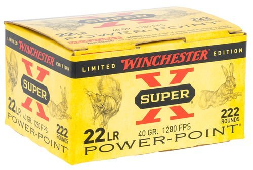 Winchester Ammo X22LRPPB Super X 22LR 40gr Plated Hollow Point 222 Per Box/10 Case