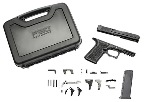 Polymer80 PFC9AFTBLK PFC9 Serialized Compact AFT Kit 9mm Luger Black Polymer Frame, Aggressive Textured Black Polymer Grips, Includes 15rd Mag & Carry Case