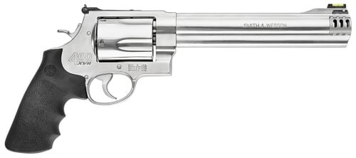 Smith & Wesson 163460 Model 460 XVR Extra Large 460 S&W Mag 5 Shot 8.38" Satin Compensated Barrel, Satin Cylinder, Satin Stainless Steel Frame, Black Finger Grooved Grip, Exposed Hammer