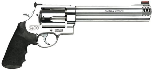 Smith & Wesson 163501 Model 500 X-Large 500 S&W Mag 5 Shot 8.38" Satin Compensated Barrel, Satin Cylinder, Satin Stainless Steel Frame, Black Finger Grooved Grip, Exposed Hammer