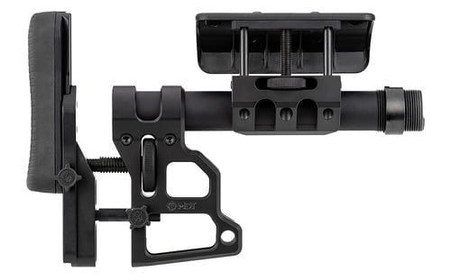 Mdt Sporting Goods Inc 102856BLK Skeleton Carbine Stock (SCS) Black Aluminum, Adj. Cheekrest/Buttpad, Buffer Tube, QD Sling Mounts