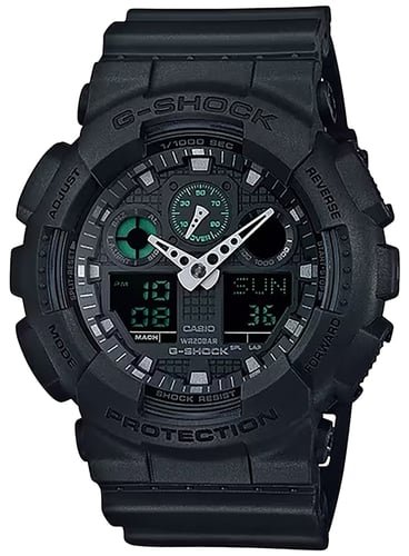 G-shock/vlc Distribution GA100MB1ACR G-Shock Tactical Black Stainless Steel Bezel 145-215mm