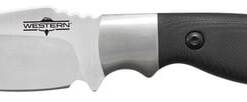 Camillus 19202 Western Kota 3.25" Fixed Plain Silver 420 Steel Titanium Bonded Blade, Black G10 Handle, Includes Sheath