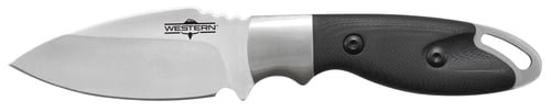 Camillus 19202 Western Kota 3.25" Fixed Plain Silver 420 Steel Titanium Bonded Blade, Black G10 Handle, Includes Sheath