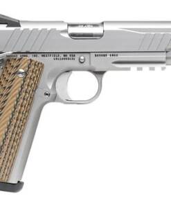 Savage Arms 67209 1911 Government 9mm Luger 10+1 5" Stainless Target Crown Steel Barrel, Serrated Stainless Steel Slide & Frame w/Beavertail & Picatinny Rail, Hyena Brown G10 Grip, Ambidextrous