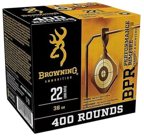 Browning Ammo B194122401 22LR 36gr Plated Hollow Point 400 Per Box/4 Case