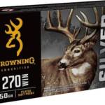 Browning Ammo B192602701 Silver 270Win 150gr Plated Soft Point 20 Per Box/10 Case