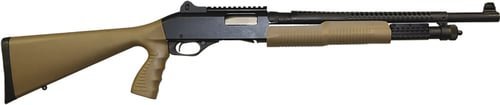 Stevens 19468 320 Security 12 Gauge Pump 5+1 18.50" Matte Black Heat Shield Barrel, Picatinny Rail Receiver, Bottom Picatinny Rail, Tactical w/Pistol Grip Flat Dark Earth Synthetic Stock, Ambidextrous