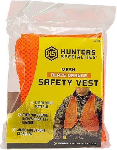 Hunters Specialties HS02006 Safety Vest OSFA Chest Orange Mesh