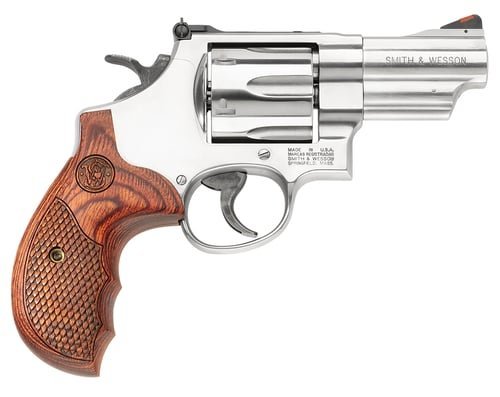 Smith & Wesson 150715 Model 629 Deluxe 44 Rem Mag or 44 S&W Spl Stainless Steel 3" Barrel & 6rd Cylinder, Satin Stainless Steel N-Frame, Textured Wood Grip
