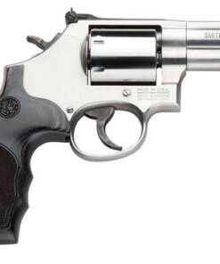 Smith & Wesson 150853 Model 686 Plus 357 Mag 7rd Shot 3" Satin Stainless Steel Barrel, Cylinder & Frame, Black/Silver Custom Wood Grip