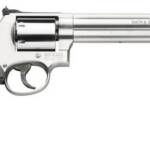 Smith & Wesson 150855 Model 686 Plus 38 S&W Spl +P, 357 Mag 7rd 7" Stainless Steel Barrel & Cylinder Satin Stainless Steel Frame with Black & Silver Custom Wood Grip & Red Ramp Front Sight