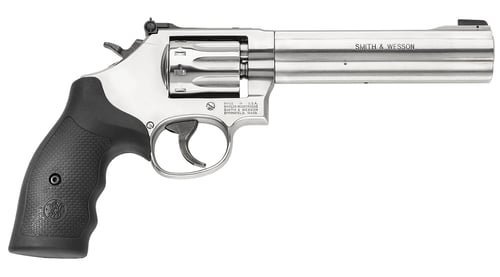 Smith & Wesson 160578 Model 617 *CA Compliant 22 LR Stainless Steel 6" Barrel & 10 Shot Cylinder, Satin Stainless Steel K-Frame, Black Polymer Grip,Internal Lock