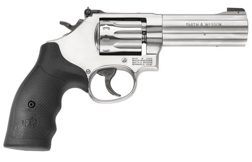 Smith & Wesson 160584 Model 617 22 LR Stainless Steel 4" Barrel & 10 Shot Cylinder, Satin Stainless Steel K-Frame, Black Polymer Grip,Internal Lock