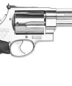 Smith & Wesson 163465 Model 460 XVR 460 S&W Mag 5" Stainless Steel Barrel & 5rd Cylinder, Satin Stainless Steel X-Frame, Includes Two Rear Sights & Two Muzzle Brakes
