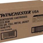 Winchester Ammo W2231000 USA 223Rem 55gr Full Metal Jacket 1000rds *Sold by Case