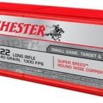 Winchester Ammo X22LRSS1 Super X 22LR 40gr Super Speed Round Nose Copper Plated 100 Per Box/20 Case