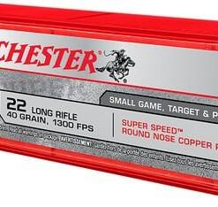 Winchester Ammo X22LRSS1 Super X 22LR 40gr Super Speed Round Nose Copper Plated 100 Per Box/20 Case