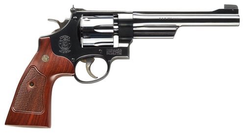 Smith & Wesson 150341 Model 27 Classic 357 Mag or 38 S&W Spl +P Blued Carbon Steel 6.50" Barrel, 6rd Cylinder & N-Frame, Checkered Square Butt Walnut Grip