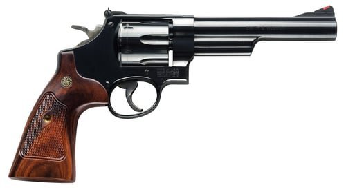 Smith & Wesson 150481 Model 57 Classic 41 Rem Mag Blued Carbon Steel 6" Barrel, 6rd Cylinder & N-Frame, Checkered Square Butt Walnut Grip, Color Case Wide Spur Hammer