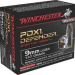 Winchester Ammo S9MMPDB1 Defender 9mmLuger 147gr Bonded Jacket Hollow Point 20 Per Box/10 Case