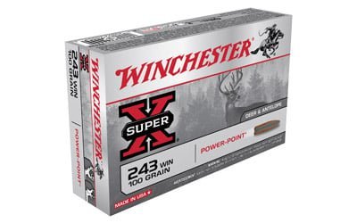 Winchester Ammo X2432 Power-Point 243Win 100gr 20 Per Box/10 Case