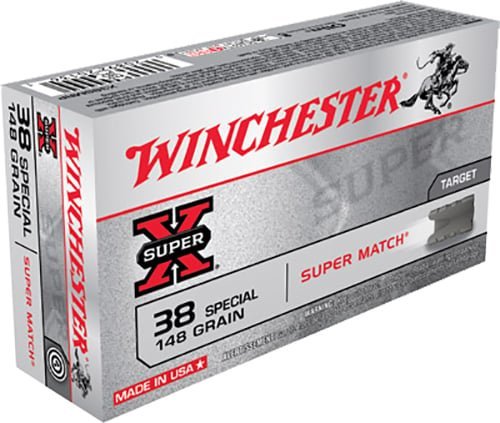 Winchester Ammo X38SMRP Super X 38Special 148gr Super Match Lead Semi Wadcutter 50 Per Box/10 Case