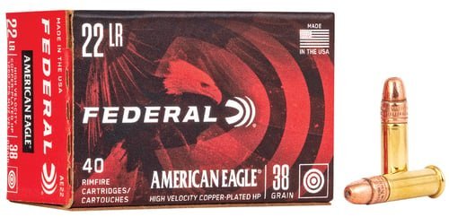 Federal AE22 American Eagle 22LR 38gr Copper Plated Hollow Point 40 Per Box/100 Case