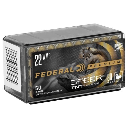 Federal P765 Premium Varmint & Predator 22WMR 30gr Speer TNT Hollow Point 50 Per Box/60 Case