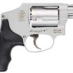 Smith & Wesson 103810 Model 642 Airweight J-Frame 38 Special +P 5 Shot 1.88" Stainless Steel Barrel, Stainless Cylinder, Stainless Aluminum Frame, Black Finger Grooved Grip, Concealed Hammer