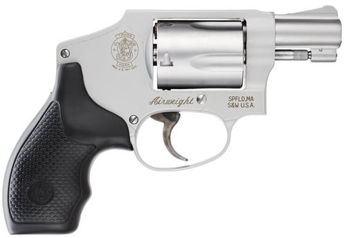 Smith & Wesson 103810 Model 642 Airweight J-Frame 38 Special +P 5 Shot 1.88" Stainless Steel Barrel, Stainless Cylinder, Stainless Aluminum Frame, Black Finger Grooved Grip, Concealed Hammer