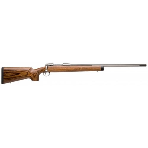 Savage Arms 01270 12 BVSS Full Size 22-250 Rem 4+1 26" Stainless Heavy Fluted Barrel, Matte Stainless Steel Receiver Drilled & Tapped ,Satin Brown Fixed Laminate Stock, Right Hand