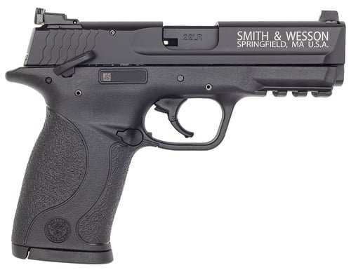 Smith & Wesson 108390 M&P 22 Compact Frame 22 LR 10+1, 3.60" Black Steel Barrel, Black Hard Coat Anodized Serrated Slide, Black Polymer Frame w/Picatinny Rail Frame & Grip, Ambidextrous, Thumb Safety